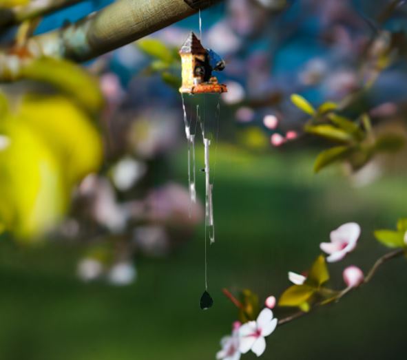 Blue Macaw Birdhouse Chime