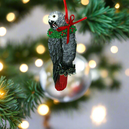 African Grey Parrot Ornament
