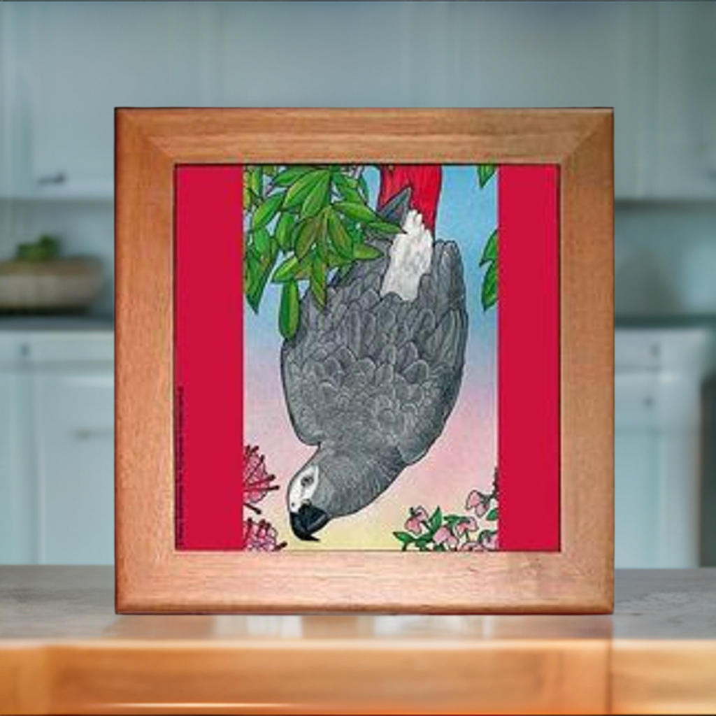 African Grey Parrot Trivet