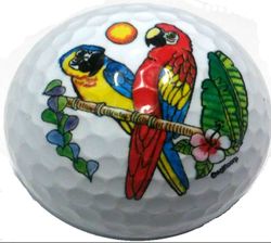 Golf Ball with Parrots