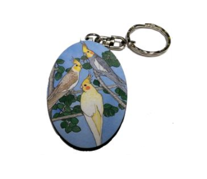 Cockatiel Wooden Keyring