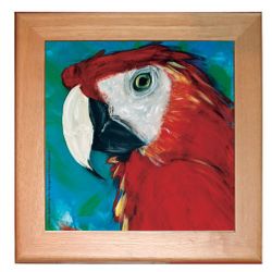 Scarlet Macaw Ceramic Trivet
