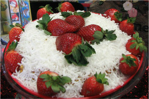 Strawberry Coconut Bird Cake