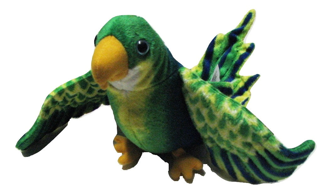 Plush Green Parrot Ornament