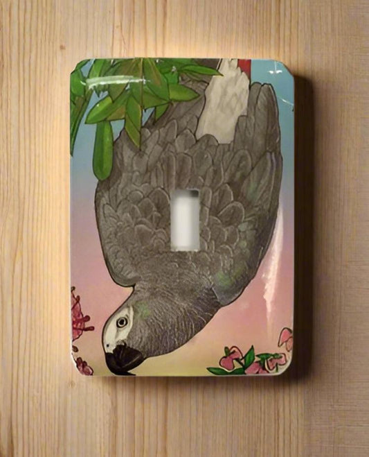 African Grey Wall Switch Cover