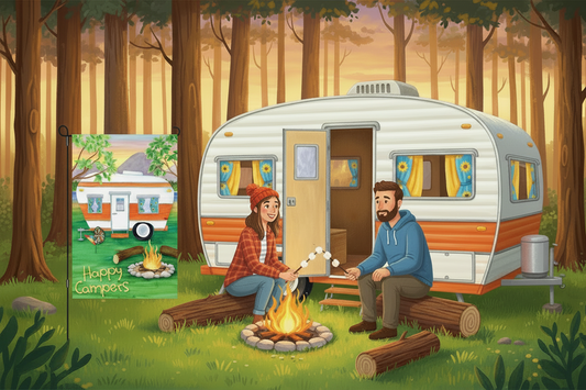 Happy Campers Garden Flag