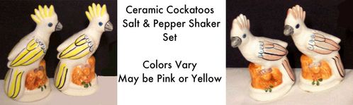 Cockatoo Salt and Pepper Shakers