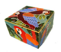 Enamel Parrot Trinket Box