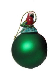 Green Parrot Ball Ornament