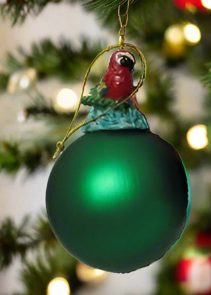 Green Parrot Ball Ornament