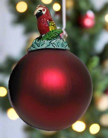 Red Parrot Ball Ornament